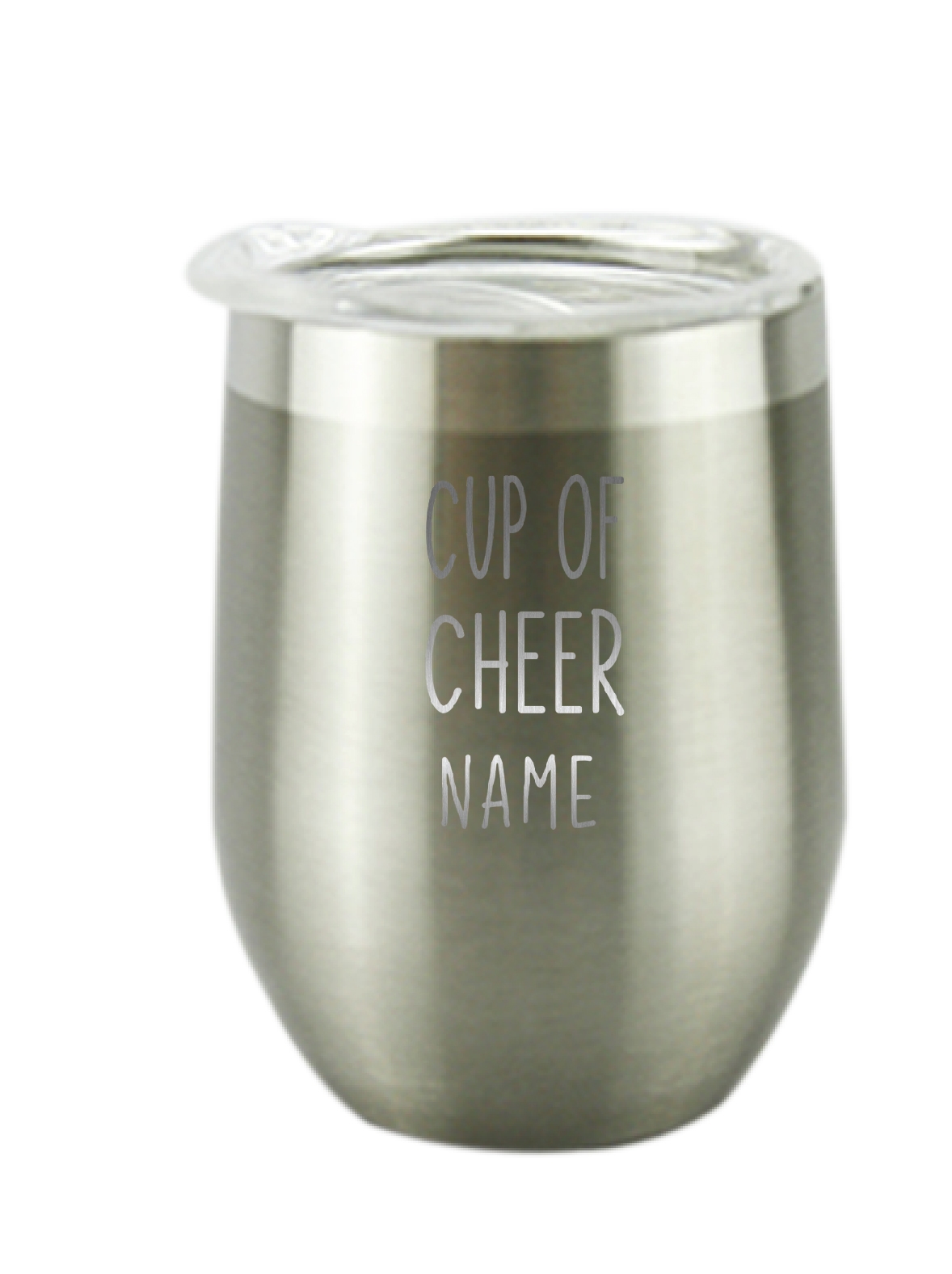 Cup of Cheers Silver Wine Personalised Vacuum Insulated Stainless Steel Tumbler with Lid